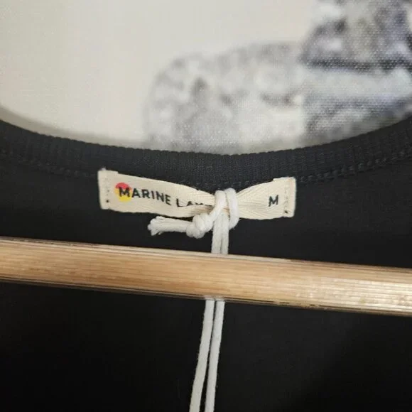 NWT Marine Layer Lexi Rib Dress Size Medium Black Sleeveless Midi Stretch - Picture 4 of 6